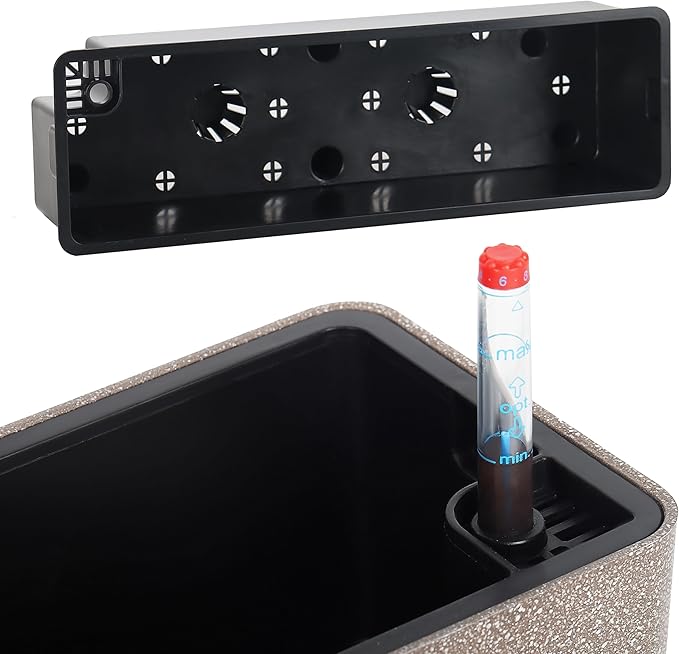 GardenBasix Elongated Self Watering Planter Pots Window Box 5.5 x 16 inch Indoor Home Garden Modern Decorative Planter Pot for All House Plants Flowers Herbs (Coffee,1-Pack)