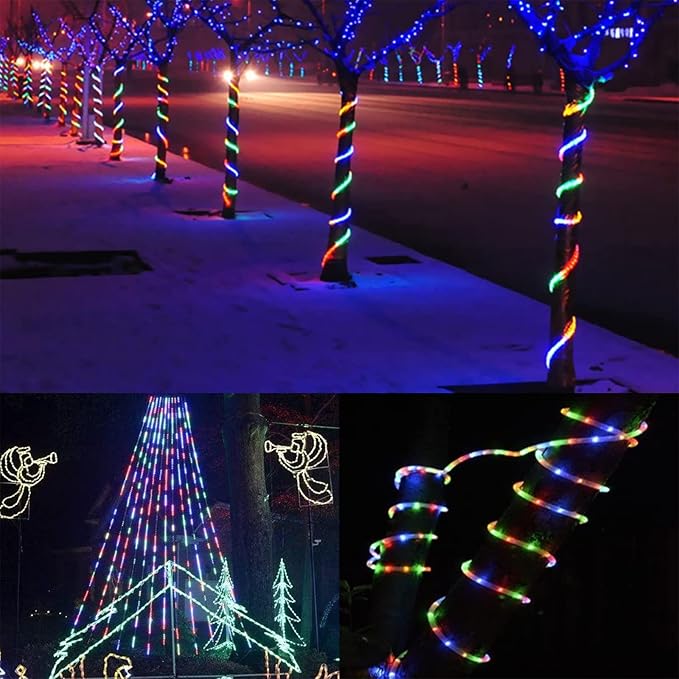 200ft LED Rope Lights Outdoor, 1440 LED Flexible Tube Lights with 8 Modes, Waterproof LED Rope Lighting for Outside, Garden, Patio, Bedroom, Party, Pool, Fences, Indoor Outdoor Decoration (Multicolor)