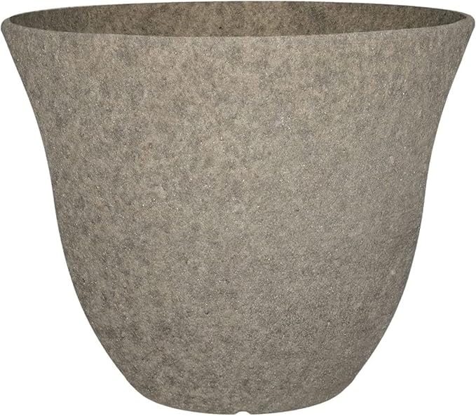 Classic Home and Garden Honeysuckle Resin Flower Pot Planter, Stone Grey, 13"