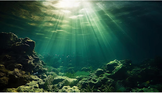 Under The Sea Aquarium Background Underwater Fish Tank Background Ocean Floor Rock Cave Sunray Terrarium Backgrounds Tropical Fish Ocean World Aquarium Reptile Tank Backgrounds 72x16in
