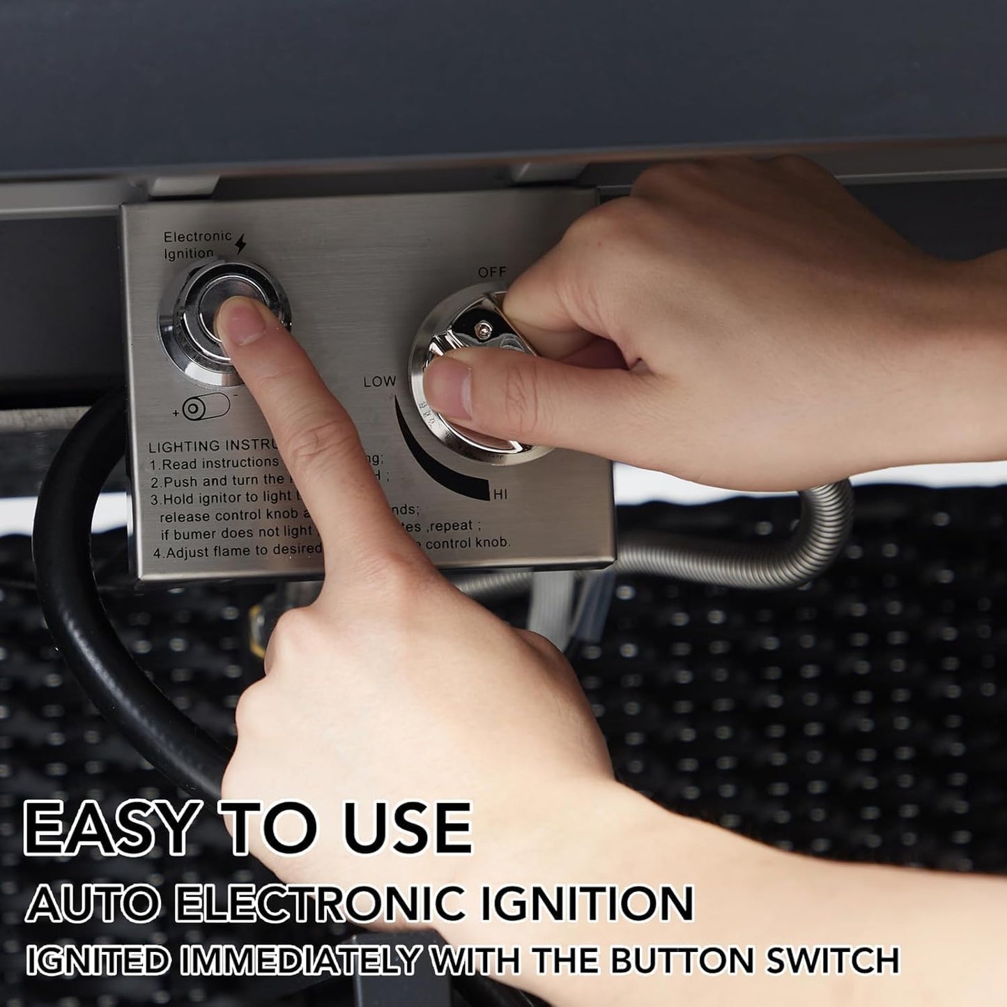 52 Inch Propane Fire Pit Table, 50000BTU Outdoor Gas Fire Pits Rectangular with Rain Cover, Sturdy Steel and Iron Fence Surface, CSA Safety Certified, Companion for Outside Patio Deck Garden