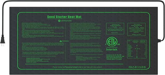 iPower Upgrade 10" x 20" Durable Waterproof Seedling Heat Mat with ETL Certified, Warm Hydroponic Heating Pad for Germination, Indoor Gardening, Brewing and Seed Starting