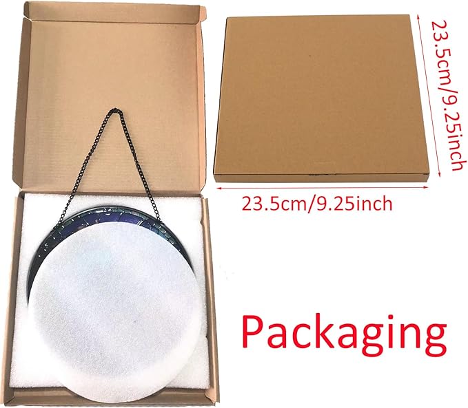 Hanging Stained Glass for Windows,20cm/7.87inch Dragonfly Hand-Painted Sun Catcher Garden Hangings Christmas Mother's Day, Valentine's Day Ornaments Festival Gift (A Style)