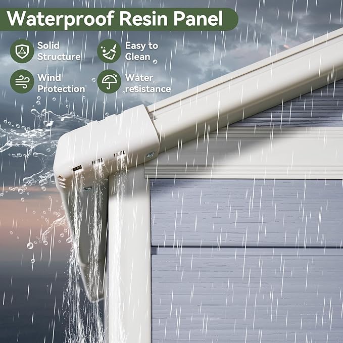 Aoxun 4'x6' Resin Outdoor Storage Shed Utility Tool Shed Storage House, Multi-Purpose Utility Tool House Applicable for Bike, Clutter Storage for Backyard, Patio - Gray