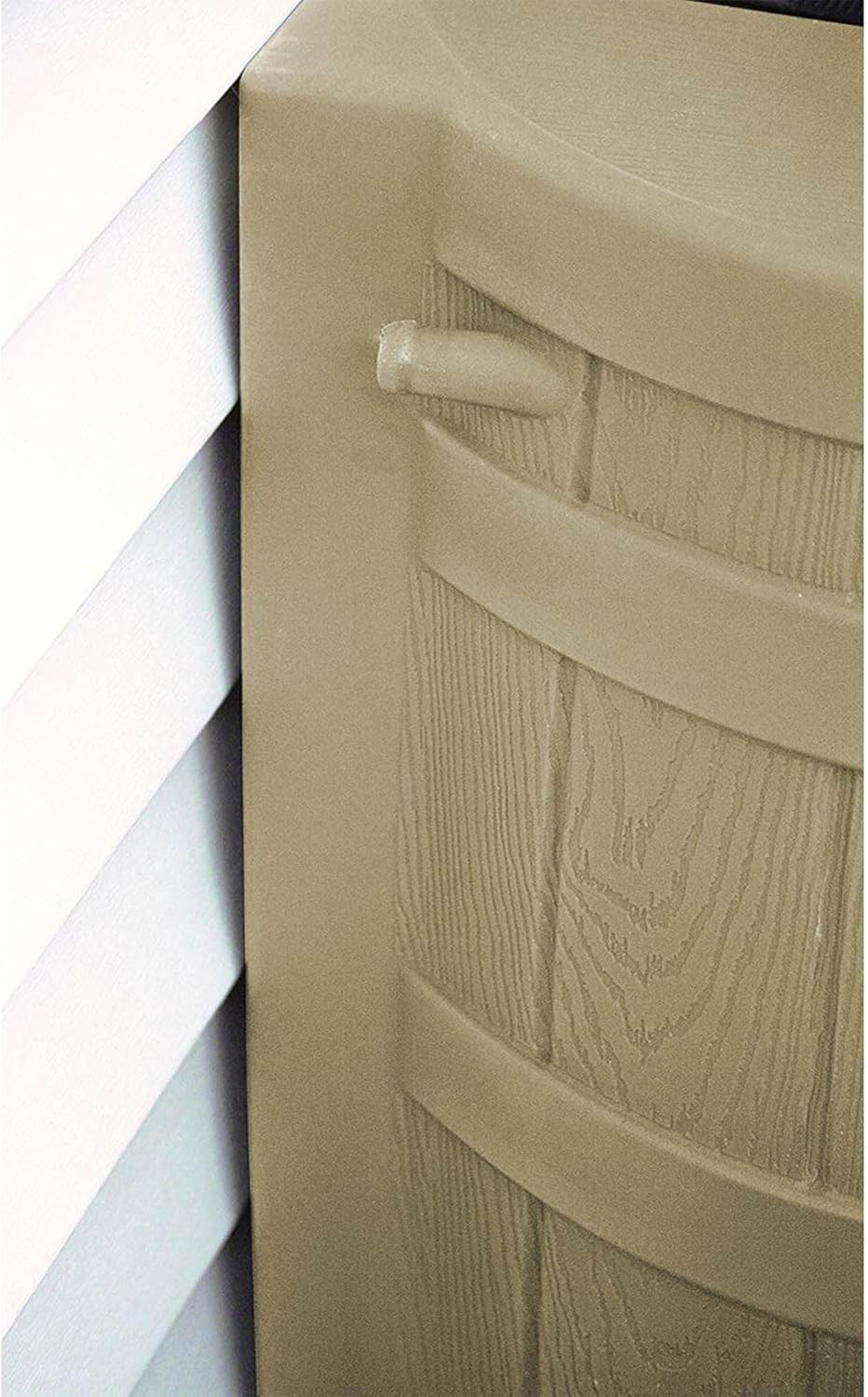 Good Ideas Rain Wizard 50 Gallon Plastic Outdoor Home Rain Barrel Water Storage Collector with Brass Spigot and Flat Back Design, Khaki (3 Pack)