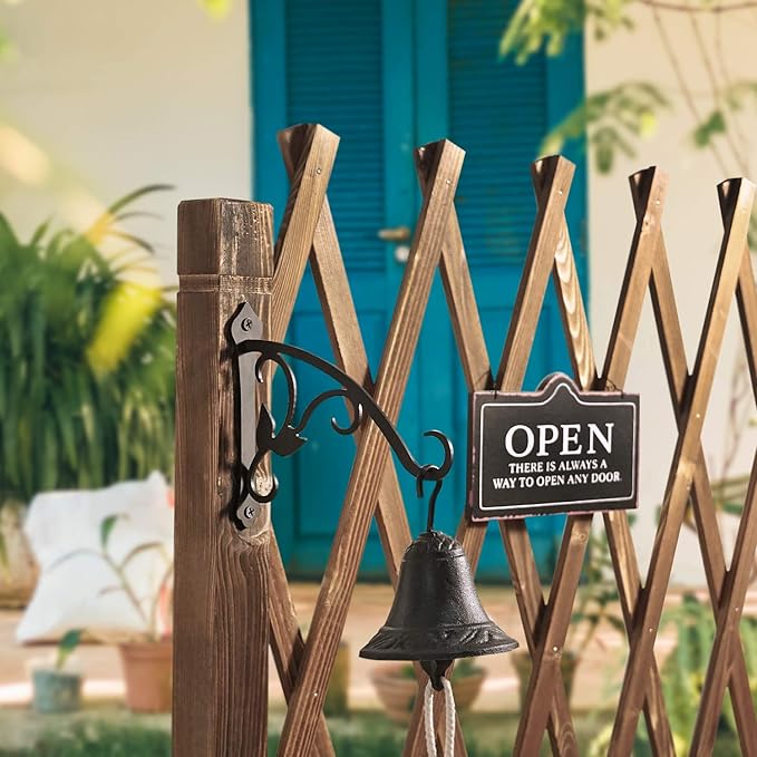 2 Pcs 8-Inch Decorative Iron Lantern Hooks for Wall Hanging Mason Jar Sconces Outdoor Solar Lights, Black