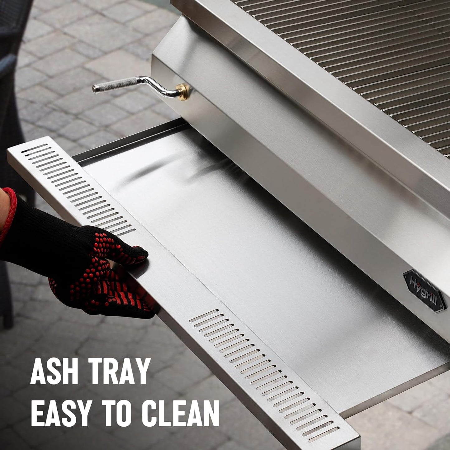 Hygrill Charcoal Grill Head for Outdoor Kitchen, 32-inch Stainless Steel Built-In Grill with Insulated Hood, Temperature Gauge and Fabric Cover