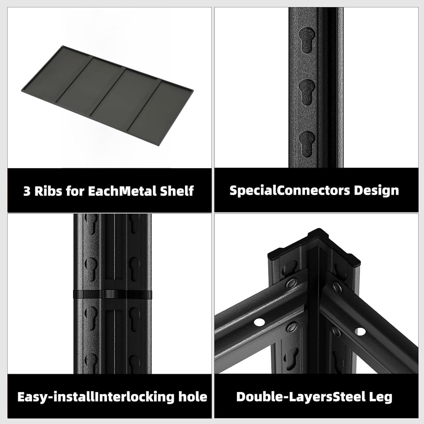 5-Tier 35" W x 15.8" D x 72" H Garage Shelving 3000LBS Storage Shelves Heavy Duty Metal Shelf Unit Adjustable Basement Industrial Storage Racks