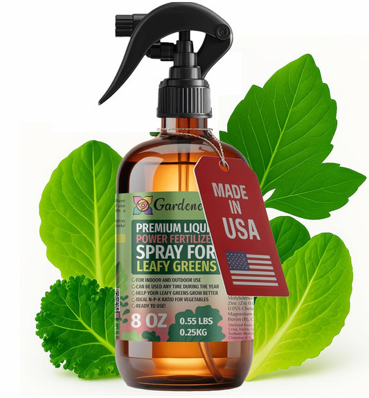 Liquid Power Leafy Greens Fertilizer Spray – Ready-to-Use Liquid Plant Food Mist for Leafy Greens – Easy Application – Fast-Acting Formula for Growth, Roots & Yield – Indoor & Outdoor Use – 8 oz