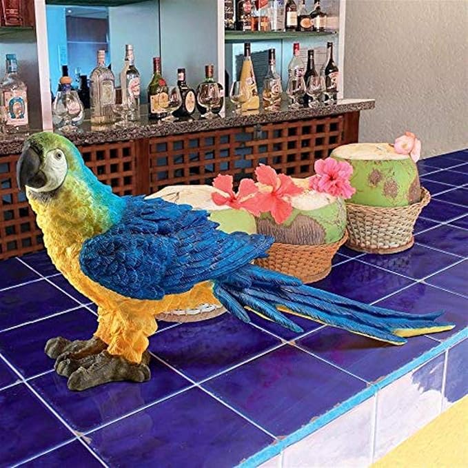 Design Toscano Mortimer the Macaw Tropical Parrot Statue