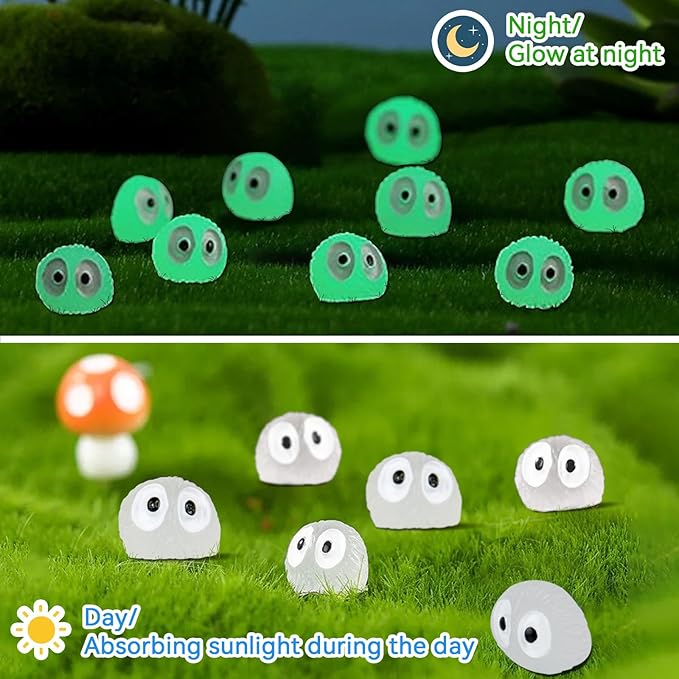 Glow in The Dark Tree Elves Fairy 60Pcs Mini Resin Elf Fairy Garden Accessories Little Briquettes Elves Miniature Figurines, Micro Landscape Gnomes Dollhouse Ornament Potted Plants Decorations