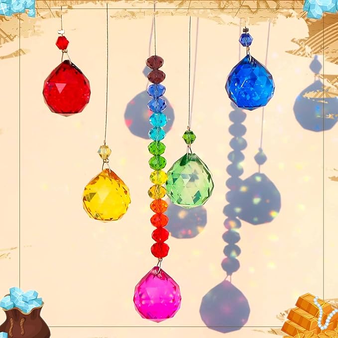 30 Pack Crystal Ball 20 mm Prism Suncatcher Sun Catchers Hanging Crystals Prisms for Windows Gift Feng Shui (Multicolor)