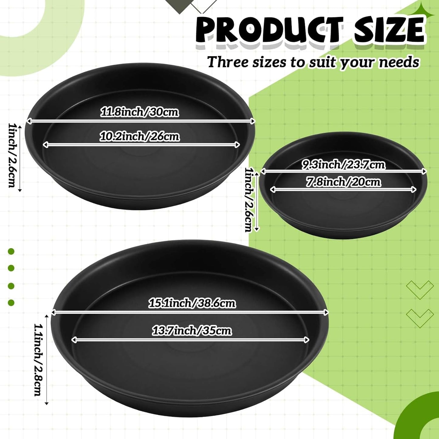 3 Size Round Stepping Stone Mold Internal Diameters 7.8" 10.2" and 13.7" Plastic Stepping Stone Molds for Concrete and Stained Glass for Garden Walk Way