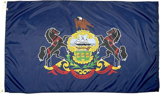 FlagSource Pennsylvania Nylon State Flag, Made in USA, 5x8'