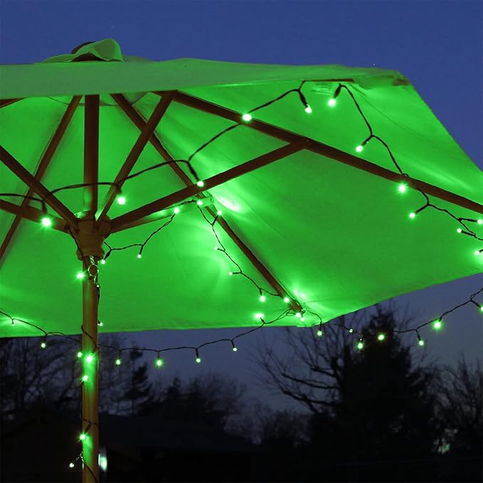 2 Pack Green Solar Lights Outdoor - Outdoor,Waterproof,8 Modes, Each 42.7 FT 100 LED Green String Lights for St Patrick's Day Tree Garden Patio Christmas Decorations