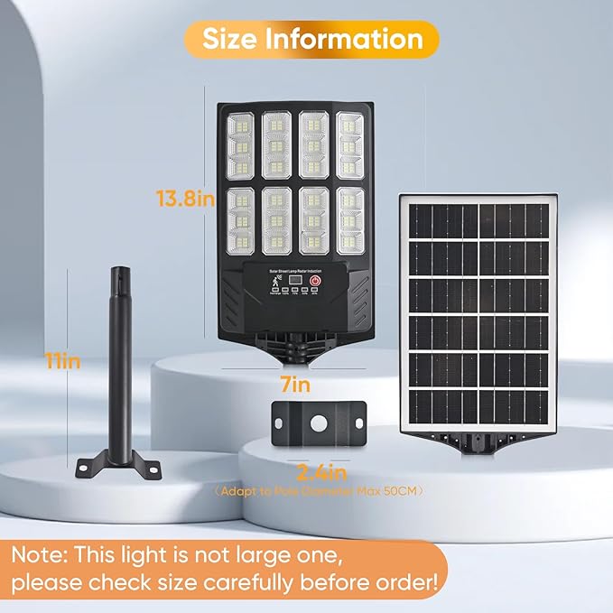 6PACK Solar Lights Outdoor Waterproof, 6500K Dusk to Dawn Solar Street Light Motion Sensor with Remote Control, LED Security Light for Outside Garden Yard Parking Lot, Outdoor Flood Lights