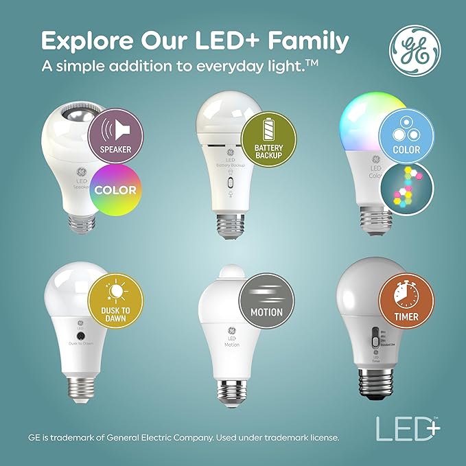 GE LED+ Motion Sensor Fixture, 20W, Flush Mount Ceiling Light with Motion Sensor, Security Light, Soft White