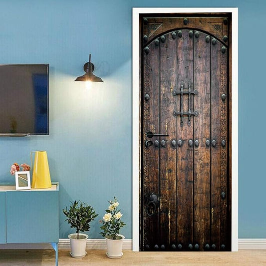 3D Self-Adhesive Door Poster Door Sticker Wooden Door Film Door Decoration 77 x 200 cm