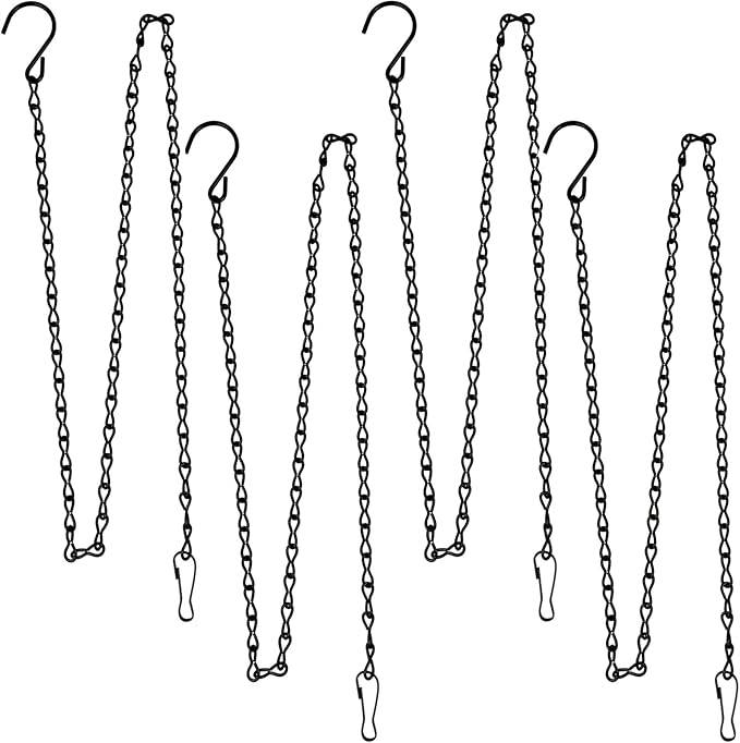 4 Pack 35 Inches Hanging Chains Black, Garden Plant Hangers, for Bird Feeders, Billboards, Chalkboards, Planters, Lanterns, Wind Chimes and Decorative Ornaments