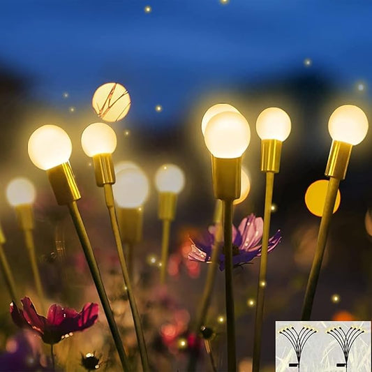 Solar Garden Lights,Solar Lights Outdoor Waterproof,Outdoor Decor 2 Pack 20 LED Lights,Outdoor Solar Lights for Yard Patio Garden Decor, Solar Lights for Outside Garden(Warm White) (2 pack-20 Leds)