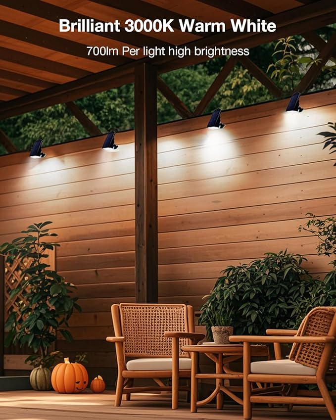 Solar Power Spotlight Outdoor Waterproof Landscape LED Accent Lighting for Yard, Tree, Plants, Walls, Path, Garden, Statues, Adjustable Brightness,Dusk to Dawn Long Lasting 6 Pack Cool White