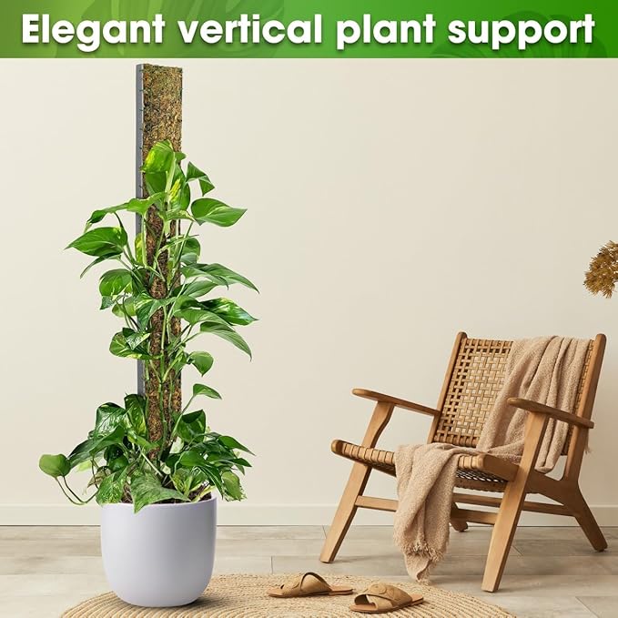 DUSPRO 59’’ D-Shape Moss Pole for Climbing Plants Monstera Moss Plant Pole Handmade Moss Stick for Indoor Plants Grow Upward (59'', 1pc.)