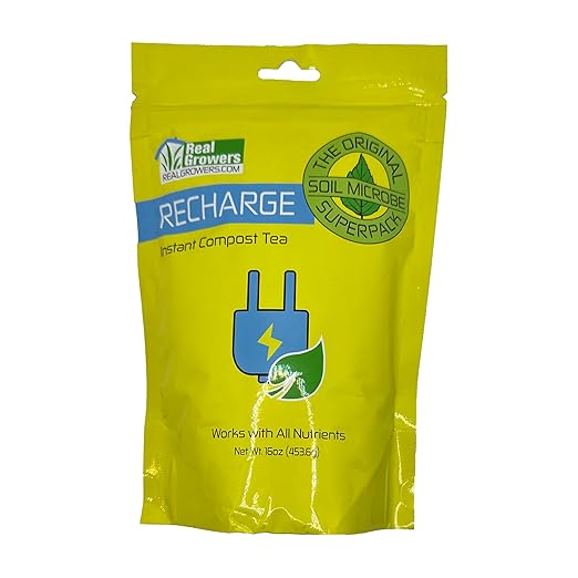 Real Growers Recharge - Mycorrhizae Instant Compost Tea/Soil Microbes for Plant Growth - 16oz