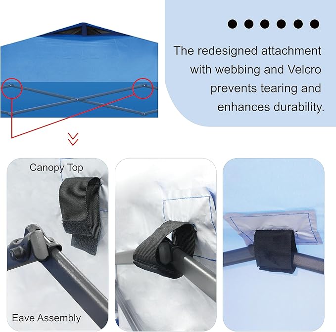 CROWN SHADES 10x10 Pop Up Canopy Tent - Patented Center Lock One Push Instant Outdoor Canopy Beach Tent with STO-N-Go Bag 8 Stakes & 4 Sand Bags，Blue