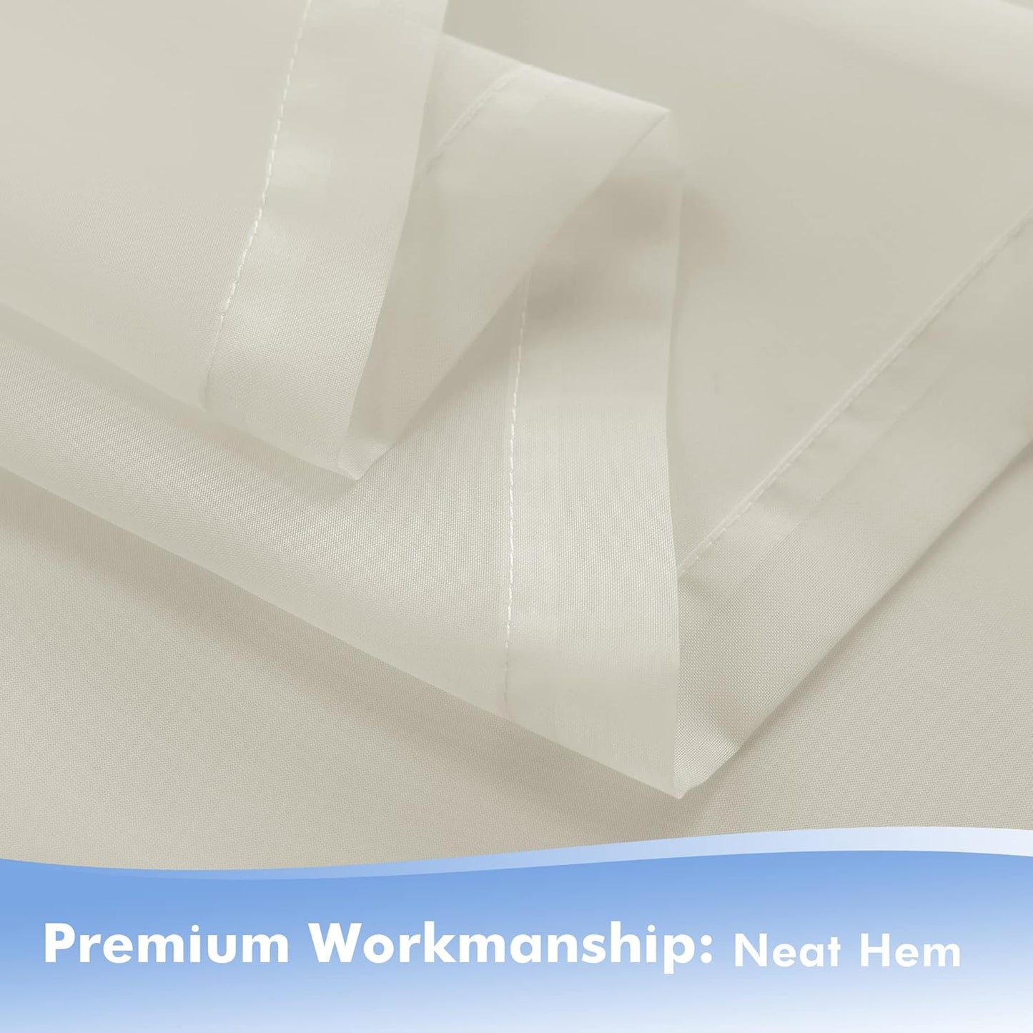 HolidayIdeas Beige Outdoor Sheer Curtains for Patio Waterproof, 2 Panels - 54 x 84 Inch - Light Filtering Voile Outside Curtains Grommet Drapes for Front Porch, Gazebo, Pergola, Backyard