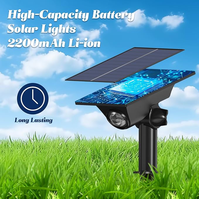 4 Pack Color Changing Solar Power Spot Lights for Halloween Decorations, IP65 Outdoor Waterproof LED Landscape Spotlight Lamp for Outside Yard, Tree, Flag, Garden, Statues(Color Light)