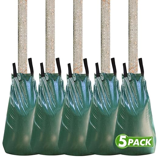 REMIAWY Tree Watering Bag 20 Gallon Watering Bag for Trees with Heavy Duty Zipper Premium PVC Tree Bags Slow Release Drippers Bag for Trees (5 Pack 5-8 Hours Releasing Time)