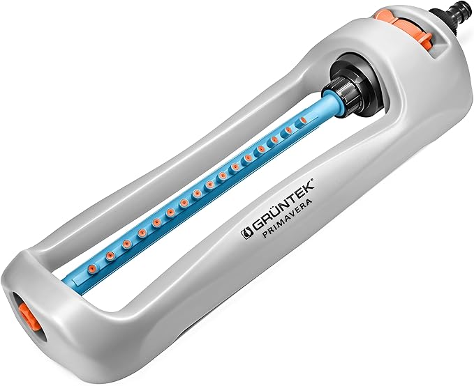 GRÜNTEK Oscillation Sprinkler Primavera up to 3617 ft² Irrigation Area, Blasting Width Up to 69x49ft., Oscillating Sprinkler for Lawn, Plants, Garden