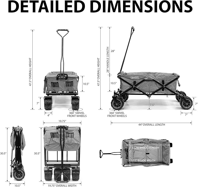 Creative Outdoor Original Folding Wagon All-Terrain Wheels