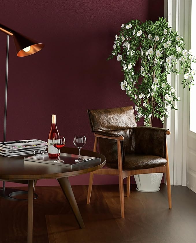 Dimoon 236''x17.7'' Red Peel and Stick Wallpaper Contact Paper Modern Self Adhesive Wall Paper Removable Renter Friendly Textured Solid Color Shelf Cabinet Vinyl Roll (236''x17.7'',Retro Red)