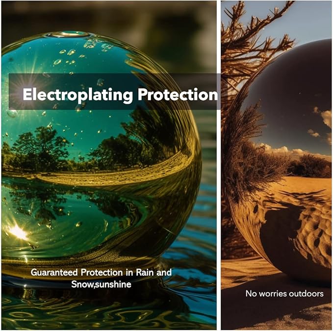 12 Inch Stainless Steel Gazing Globe,v2croft Hollow Ball Mirrored Surface Polished Shiny Sphere,Garden Stainless Steel Gazing Ball for Outdoor Lawn Pond Yard Ornament(Gold)