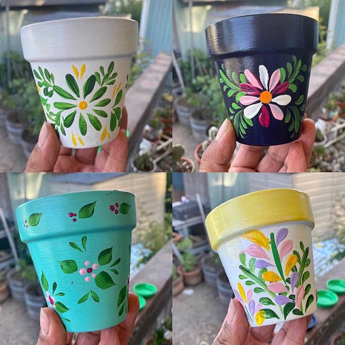 3 inch Terracotta Clay Pots Pack of 18, Small Plant Pots with Drainage Holes and Saucers, Mini Nursery Plant Pots for Succulents, Cactus, Indoor,Outdoor,Halloween Decor