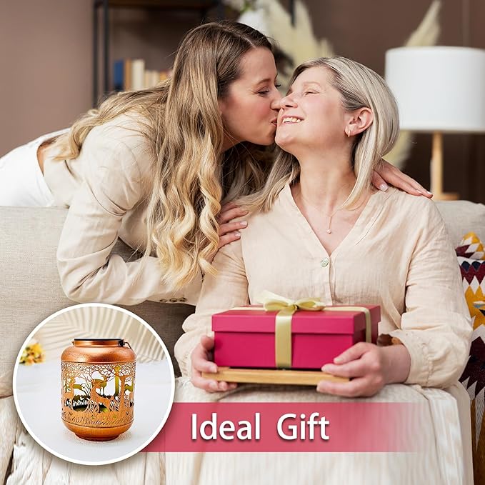 Deer Solar Lanterns Outdoor Waterproof Hanging Solar Lights Deer Gifts for Women Men Metal Decorative LED Lanterns for Yard, Patio, Lawn, Tabletop, Pathway, Landscape, Garden Decor