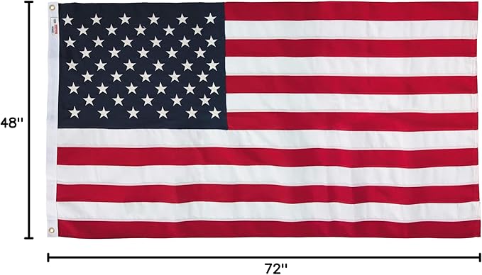 American Flag - 100% Made in the USA - 4' x 6' ft - Perma-Nyl Sewn Nylon with Grommets - Durable, and Patriotic - For Gardens, Homes, Patios and Cars – By Valley Forge Flag