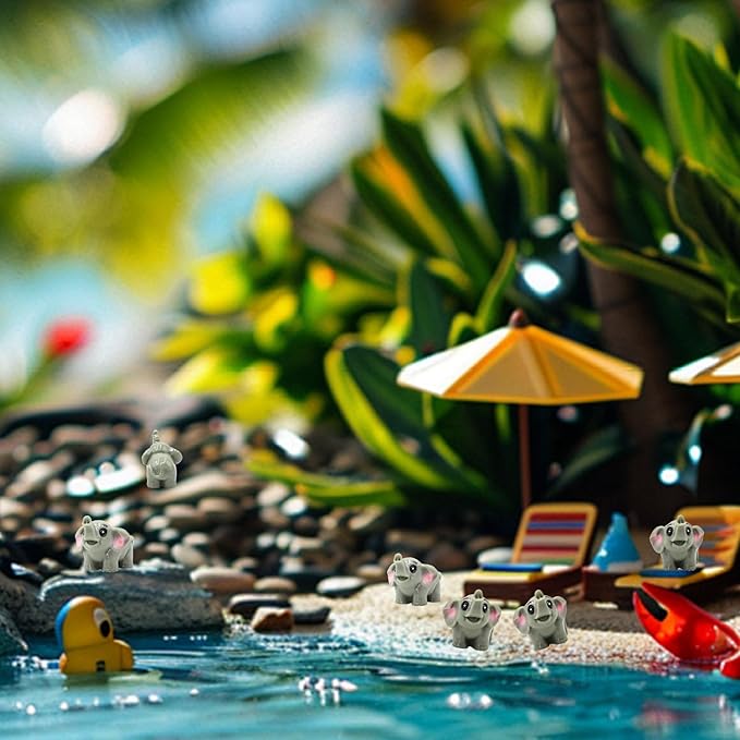 50 Pcs Mini Elephant Figurines for Fairy Gardens,Miniature Landscapes, Micro Landscape be Used for Various DIY Projects and Decorative，2 inches Long, 1 inch Wide, 1.2 inches high