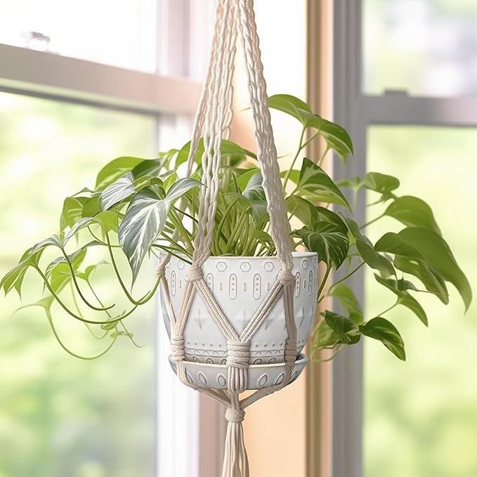 G EPGardening Ceramic Plant Pot - Succulent Pots with Drainage Hole and Saucer 5 Inch Planter for Indoor Plants Outdoor Decorative Round Flower Pot White