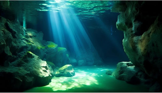 Underwater Fish Tank Background Under The Sea Cave Style Aquarium Background Ocean Floor Cave Sunlight Fish Tank Backdrop Tropical Fish Aquarium Terrarium Backgrounds Decorations 36x24in