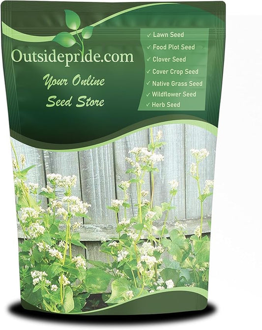 Outsidepride Buckwheat Seeds - 50lbs Annual, Fast-Growing, Easy to Grow Buckwheat Cover Crop Seeds for Green Manure, Bee Pasture & Pollinators, Wildlife Habitat, Soil Improvement, and Erosion Control