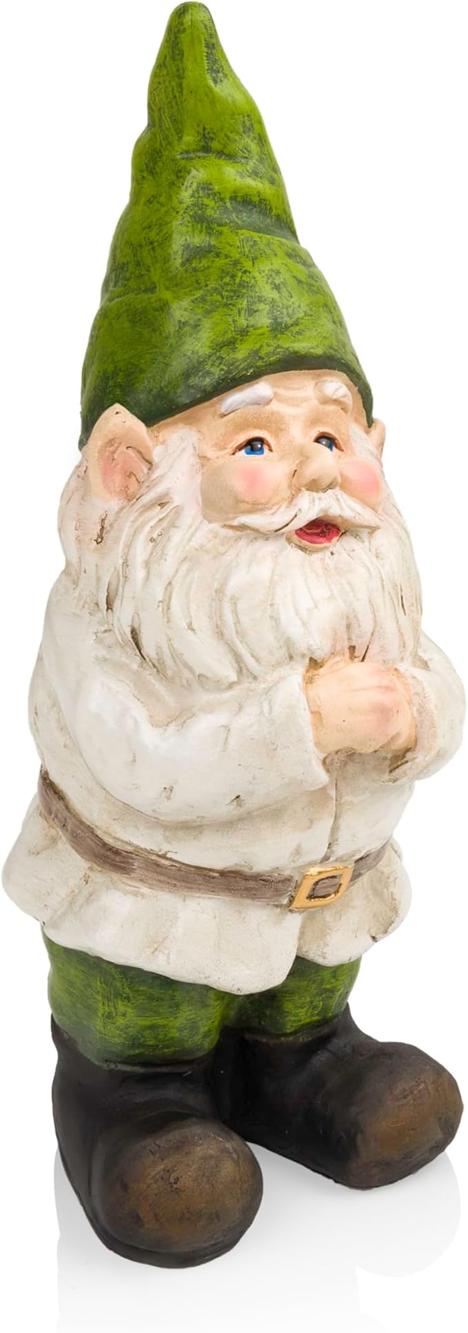 Alpine Corporation 12" Tall Outdoor Garden Gnome Folding Hands Yard Statue Decoration