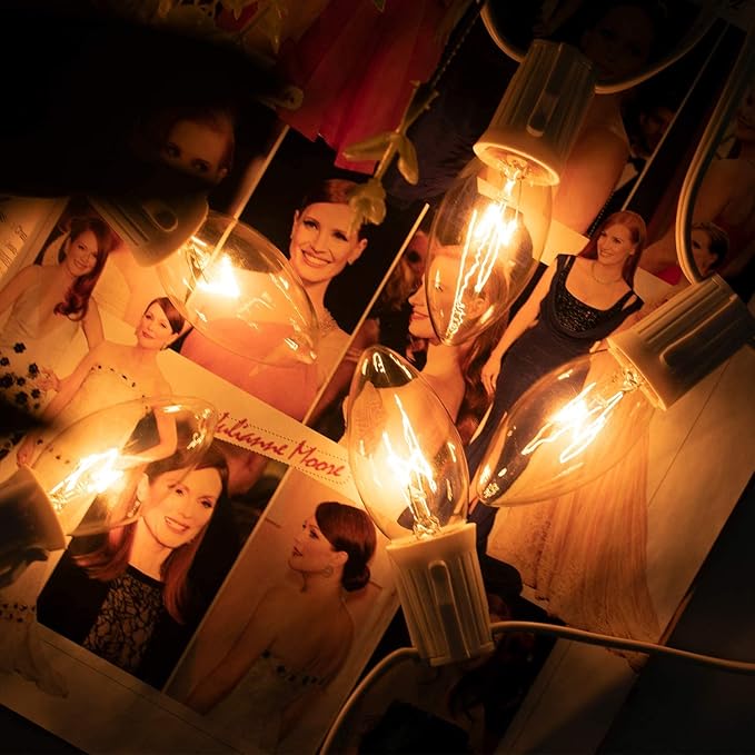 C9 Christmas String Lights Outdoor 50ft Vintage Christmas Tree Lights for Indoor Outdoor Roofline Patio Room Holiday Party Backyard Xmas Decoration, White Wire, 50+2 Bulbs