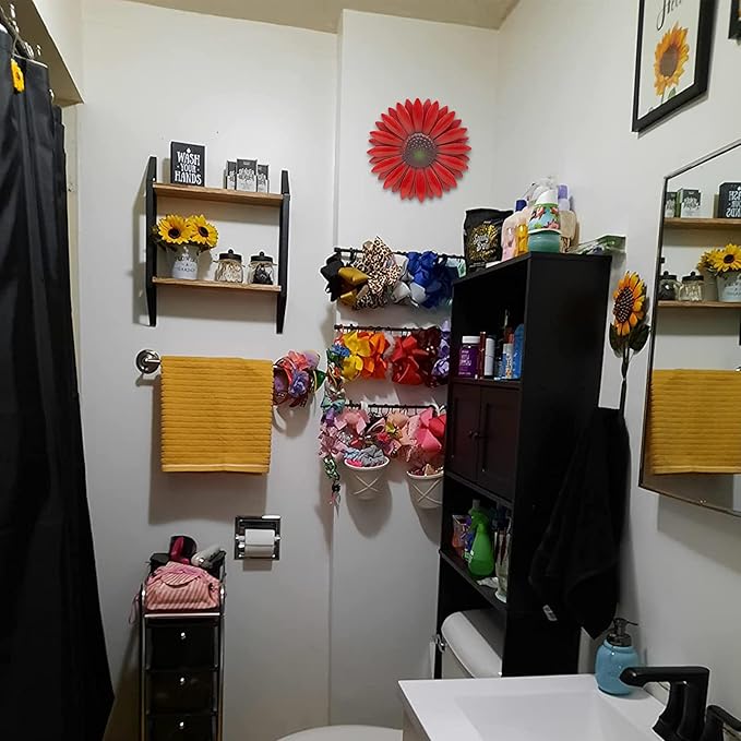 EASICUTI Red Sunflower Metal Flowers Wall Decor Metal Wall Art Decorations Hanging for Indoor Outdoor Home Bathroom Kitchen Room Bedroom Living Room Garden Patio Porch 6 Inch