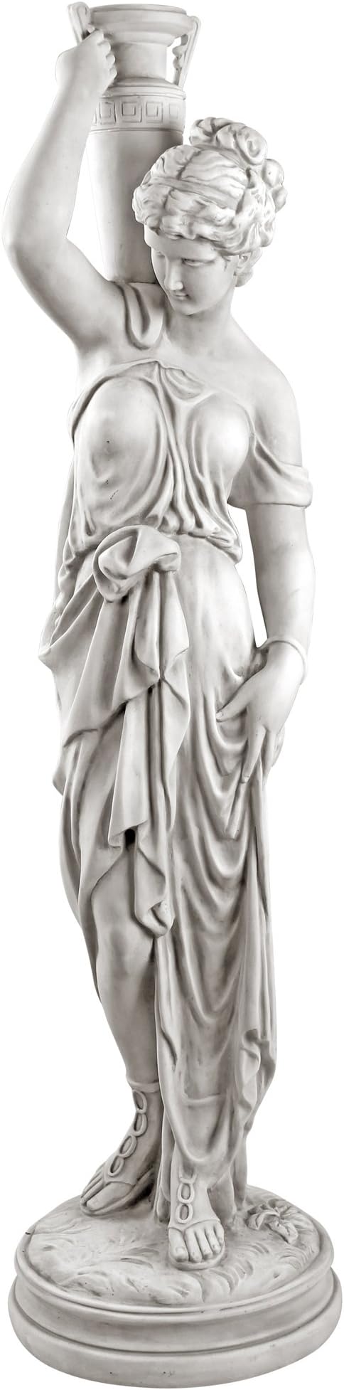 Design Toscano Dione the Divine Greek Water Woman Indoor/Outdoor Garden Statue, Grande, 38 inches tall, Cast Stone Resin, Antique Stone Finish
