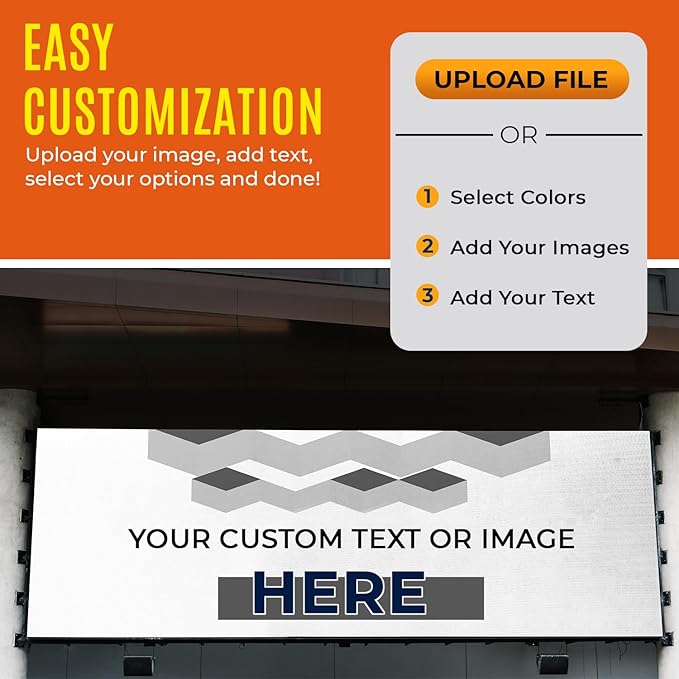 Personalized Passion Vinyl Banner 2' x 12' - Customized Banner for Business, Graduation, Birthday Parties - Indoor/Outdoor Use - Full Color 13oz Vinyl Custom Signs with HD Printed Text, Photos