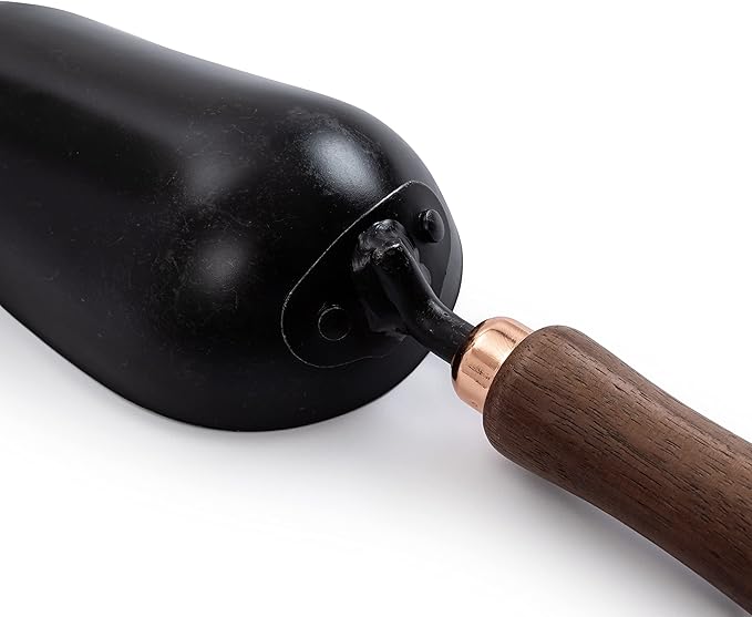 Barebones Garden Scoop - Garden Spoon - Stainless Steel Small Hand Shovel for Transplanting, Digging, and Planting - Great Home Gardening Hand Tools (Walnut/Black)