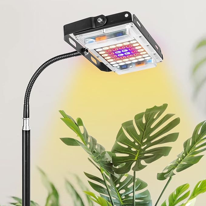 LBW Grow Light with Stand, Full Spectrum 150W LED Floor Plant Light for Indoor Plants, Grow Lamp with On/Off Switch, Adjustable Tripod Stand 15-48 inches