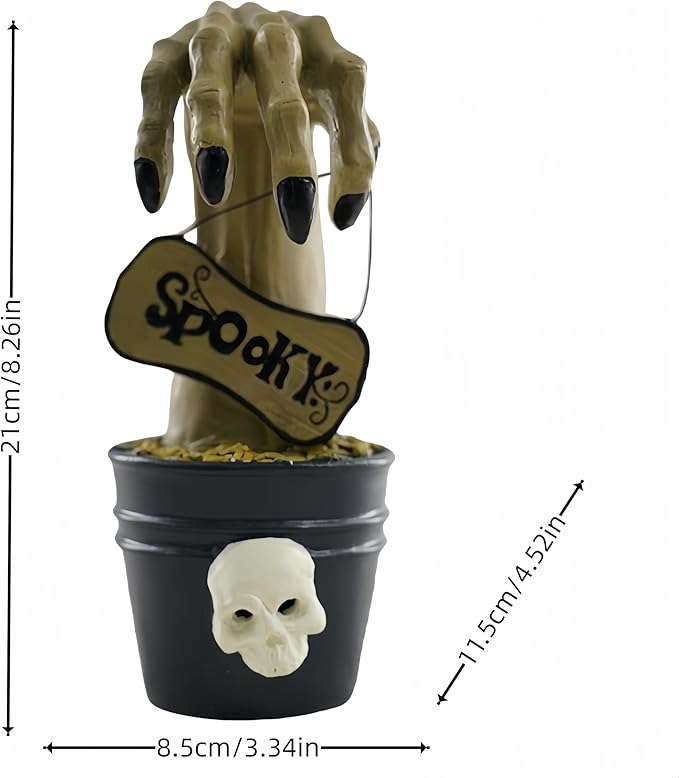 Halloween Decoration Solar Garden Statue Skeleton Spooky Hands Mummy Pumpkin Outdoor Figurines Lighted Lawn Yard Patio Porch Ornament Gift